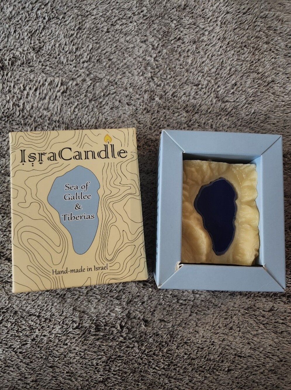 Sea of Galilee & Tiberias Beeswax Candle - Hand-made In Israel